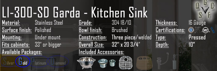 LI300SD Linea Imperiale sinks and faucets